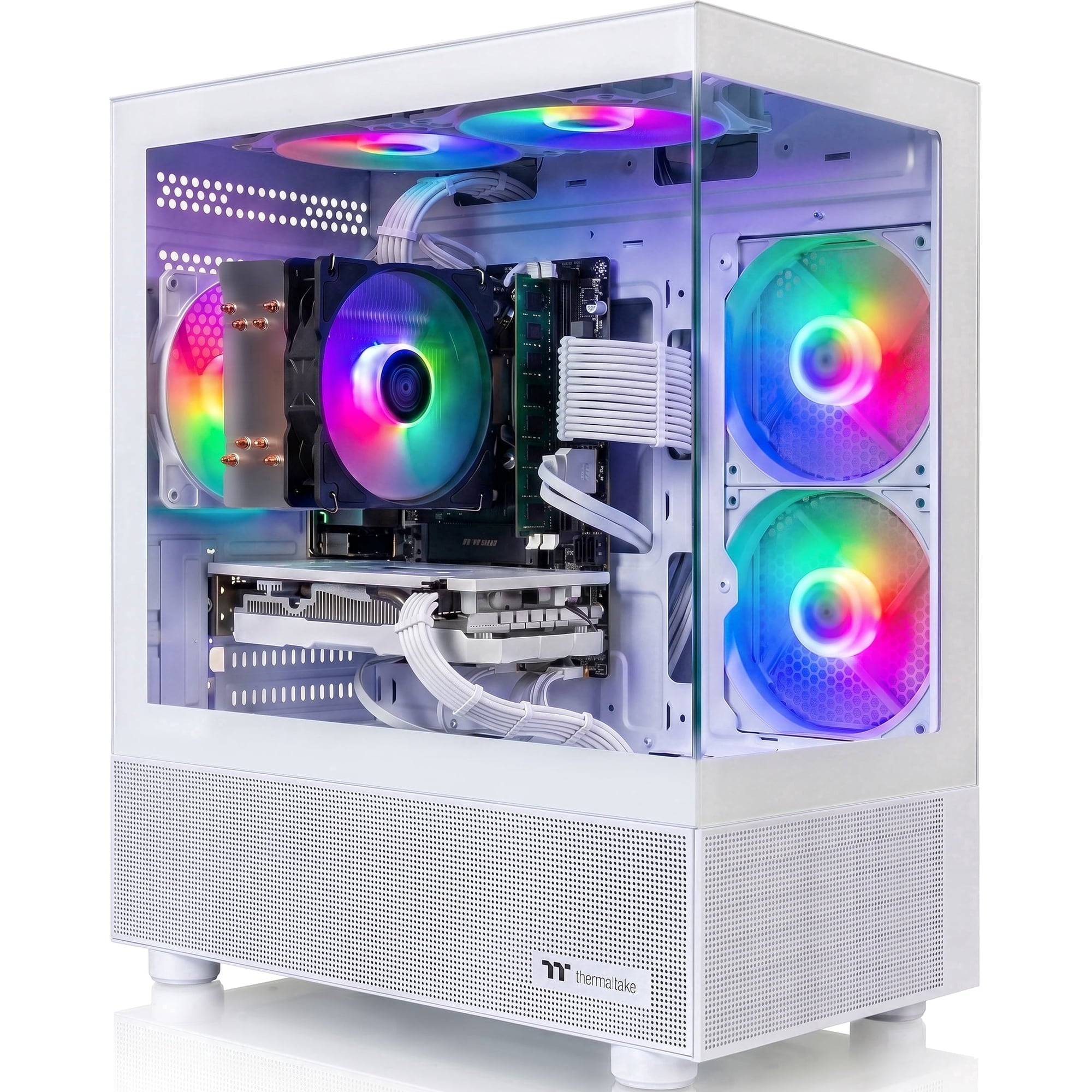 AIGAMEPC Gaming PC Desktop Computer, Intel Core i7 up to 4.0GHz, GTX 1660 Super 6GB, 16GB RAM, 512GB M.2 SSD, BX3 550W 80PLUS Bronze PSU, WiFi 5, RGB Fan x5, Windows 11 Home, White PC